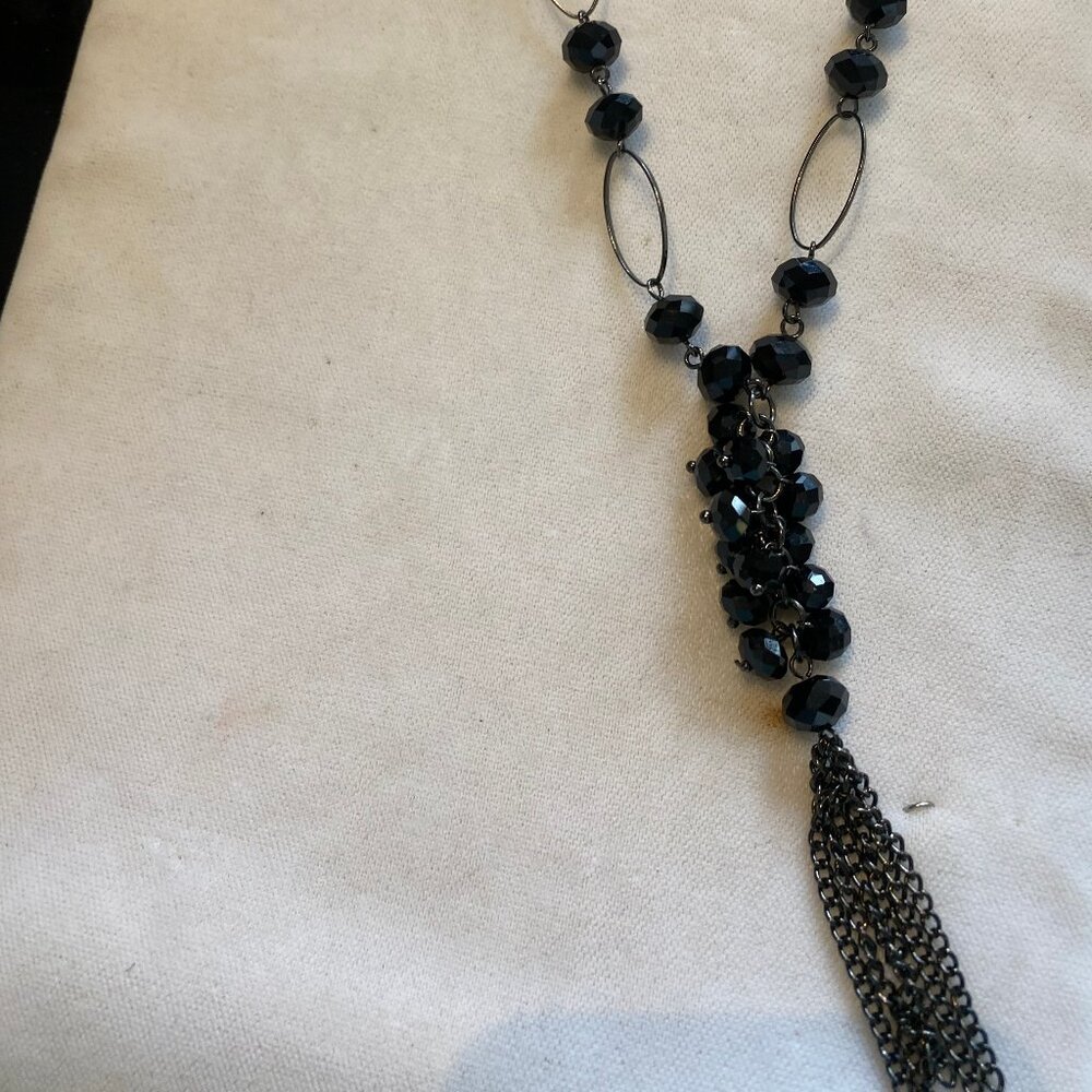 Vintage Black Beaded pendant